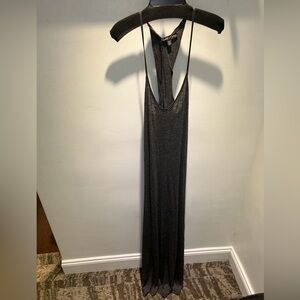 Elizabeth And James Slub Knit Grey Twist Racer Back Dress XS